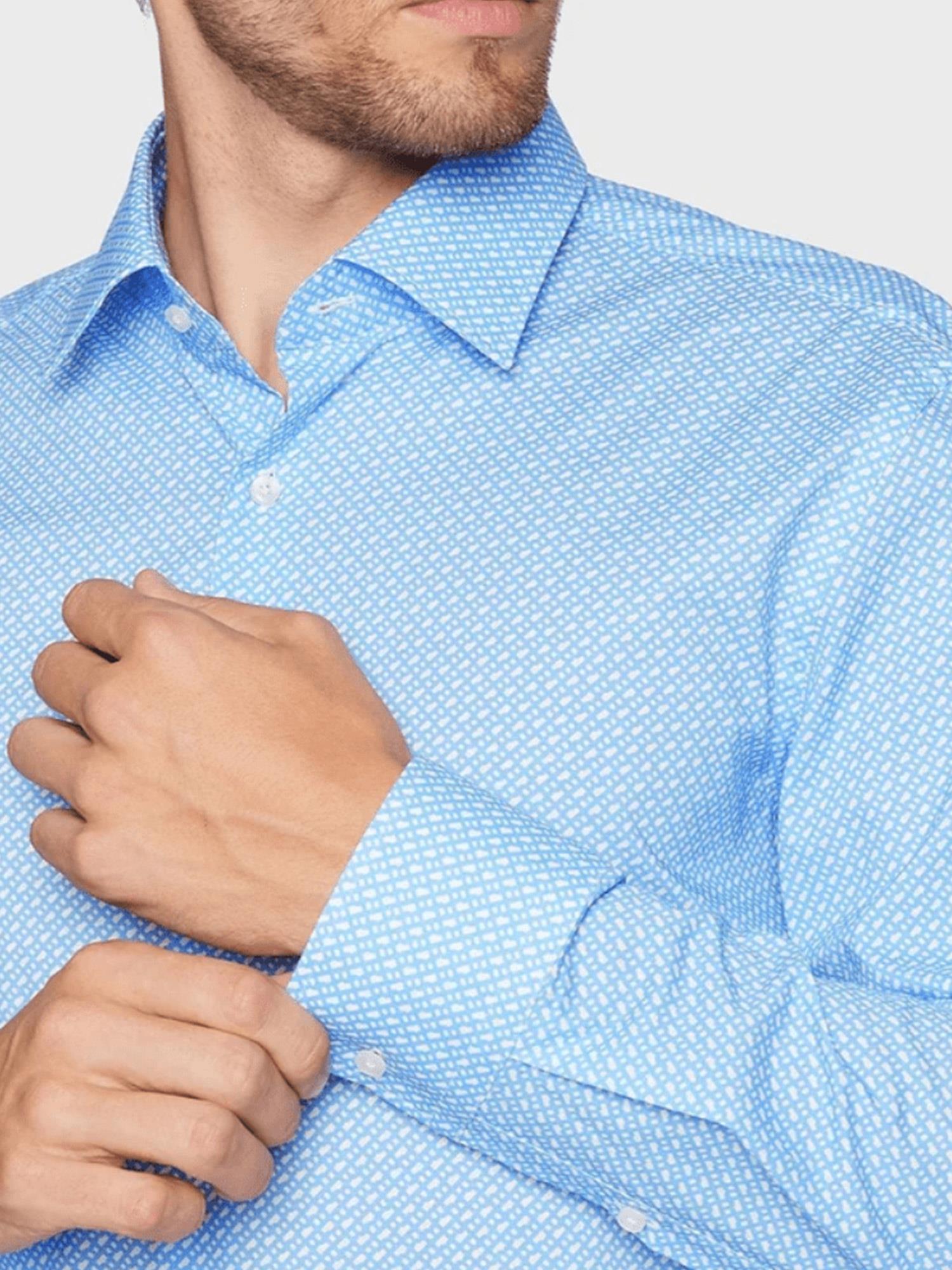 BOSS BOSS Erkek Uzun Kollu Slim Fit Düğmeli Gömlek Mavi Gömlek 50478620-450
