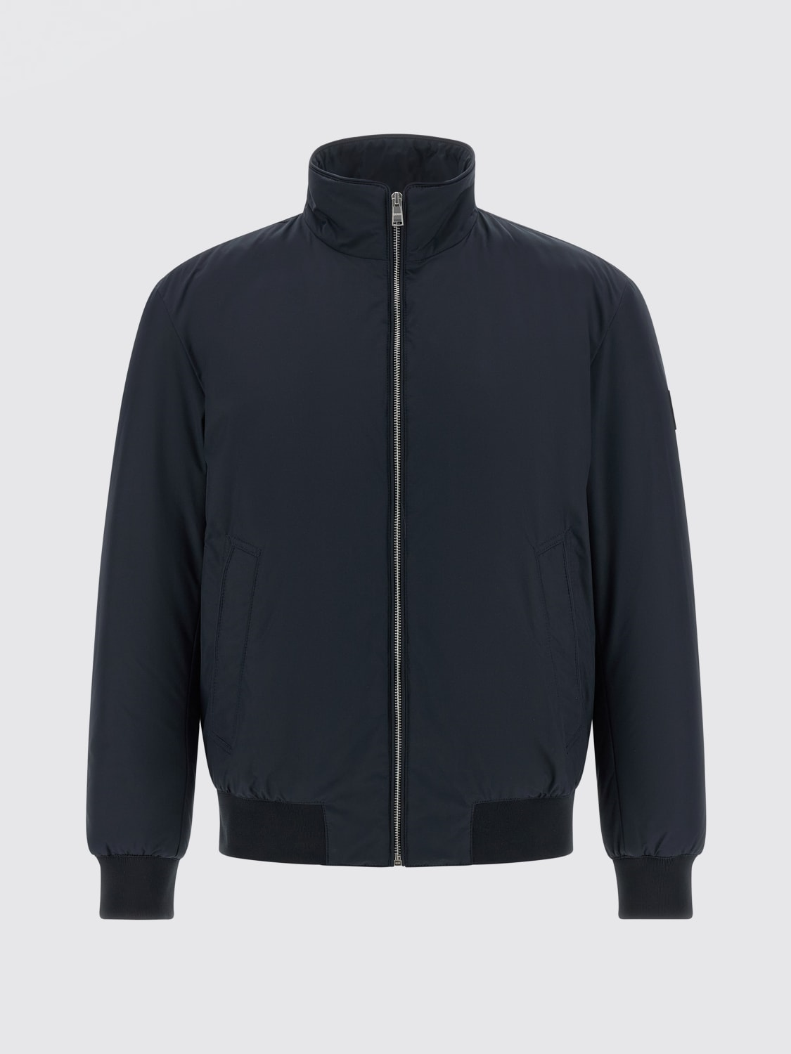 BOSS  BOSS Erkek Yüksek Yaka Regular Fit Fermuarlı İç Cepli Uzun Kollu Lacivert Ceket 50553625-404