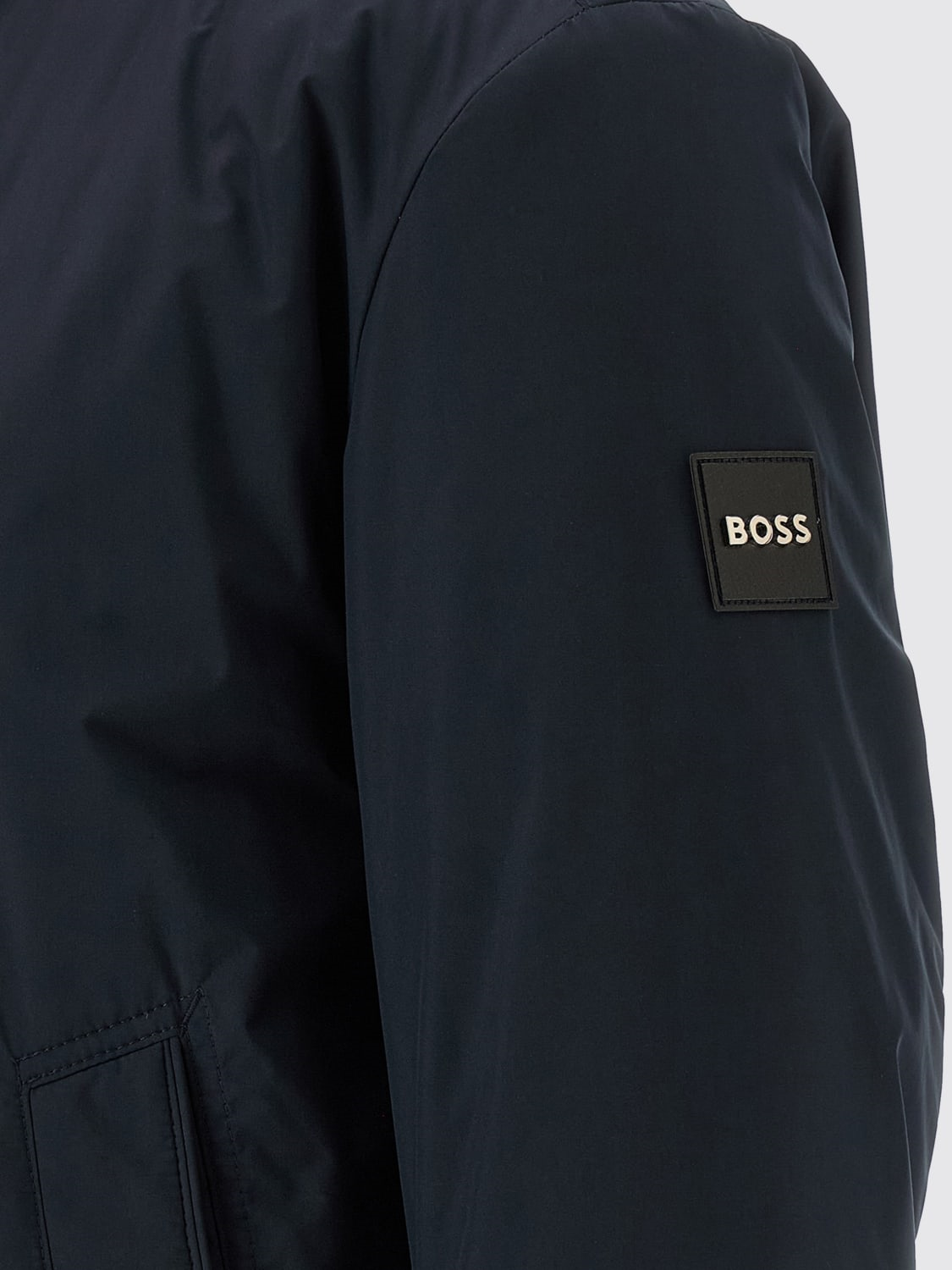 BOSS  BOSS Erkek Yüksek Yaka Regular Fit Fermuarlı İç Cepli Uzun Kollu Lacivert Ceket 50553625-404