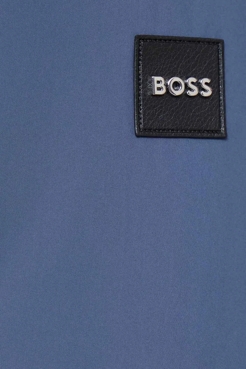 BOSS  BOSS Erkek Yüksek Yaka Regular Fit Fermuarlı İç Cepli Uzun Kollu Mavi Ceket 50553625-468