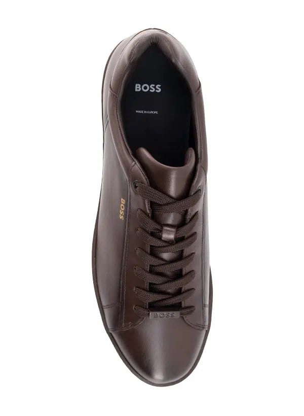 BOSS  BOSS Erkek Yumuşak Süet Deri Bağcıklı Süper Hafif Dış Taban Kahverengi Sneaker 50568773-201