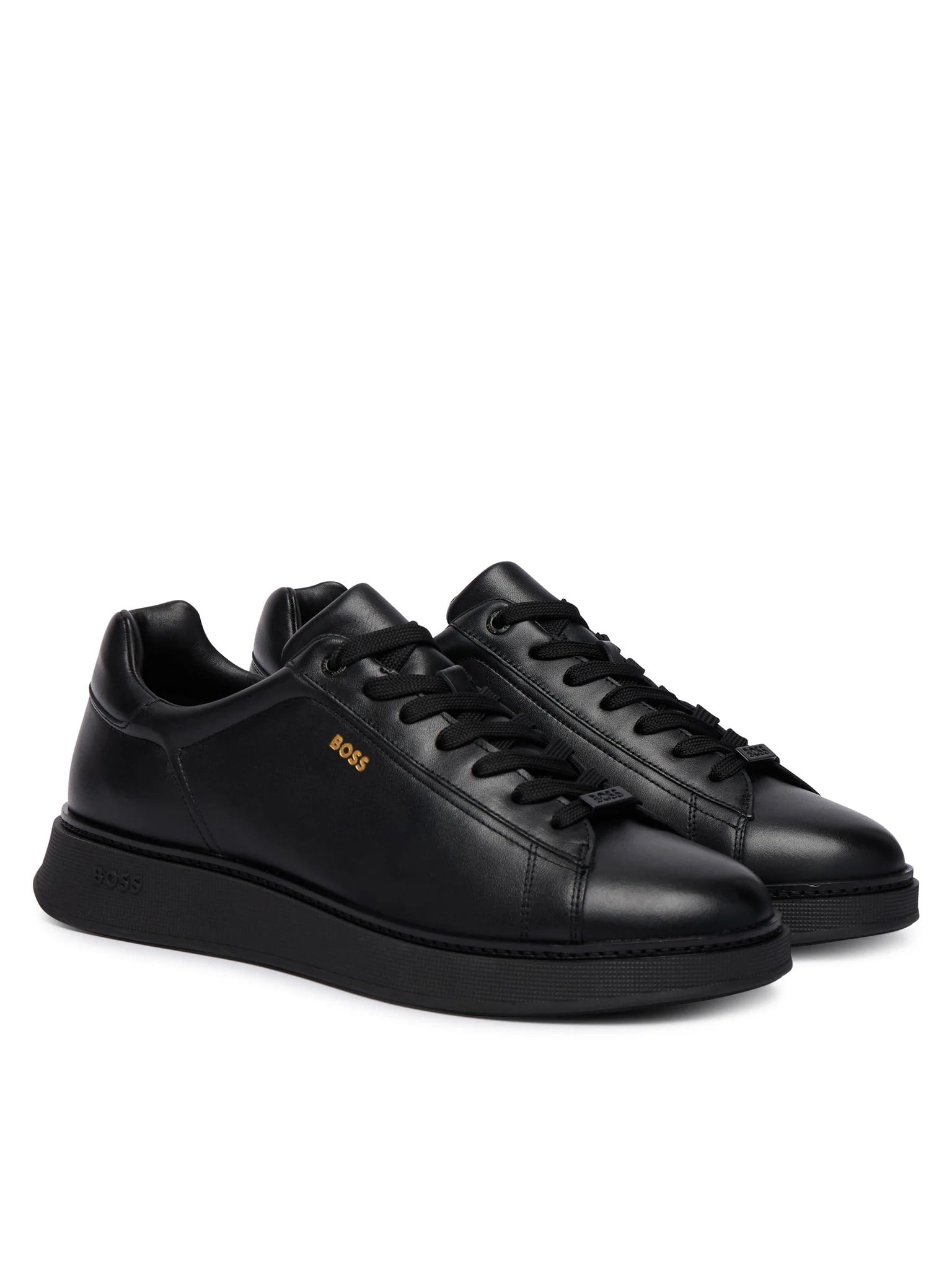 BOSS  BOSS Erkek Yumuşak Süet Deri Bağcıklı Süper Hafif Dış Taban Siyah Sneaker 50568773-005