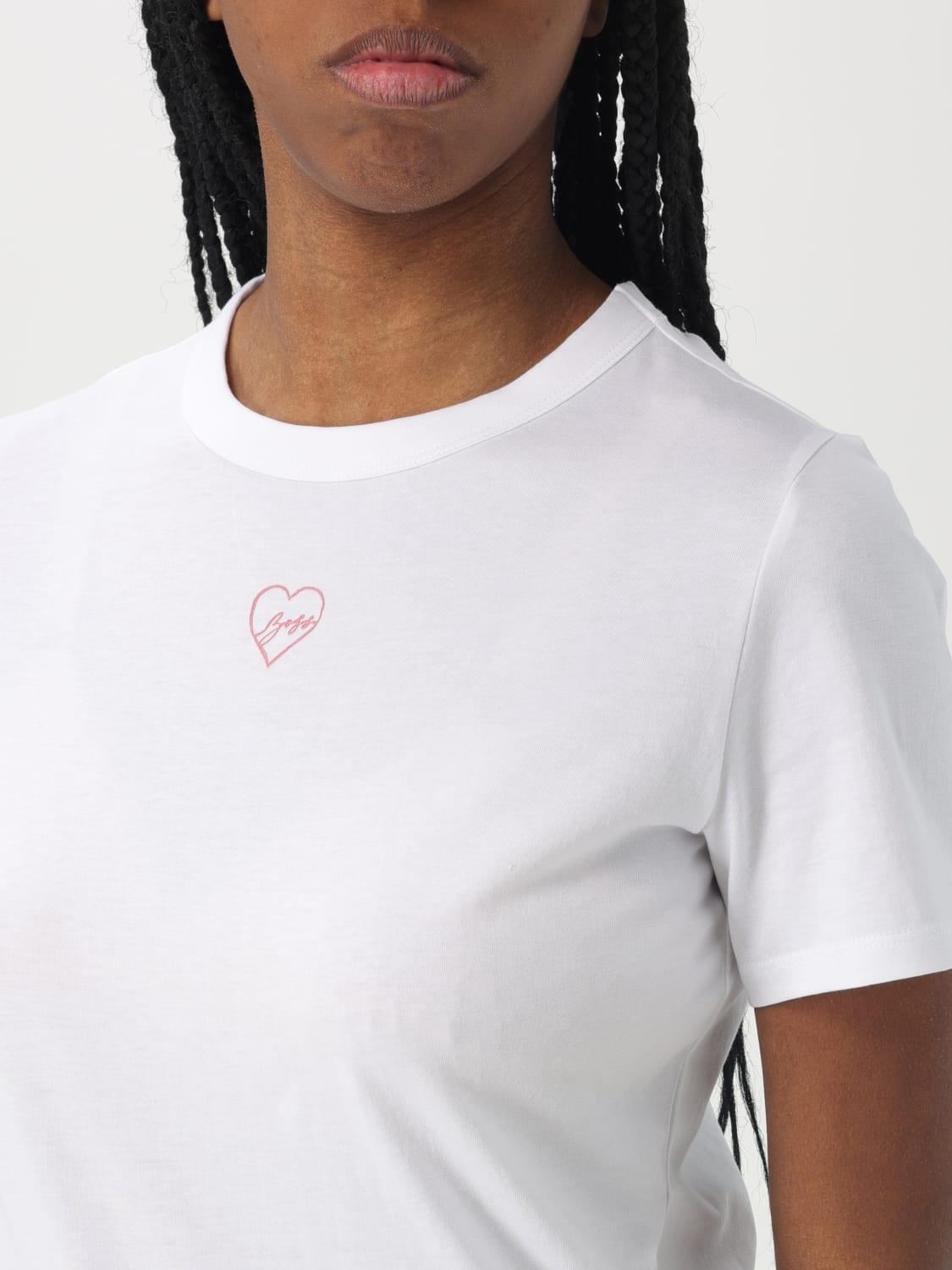BOSS BOSS Kadın Dar Kalıp %100 Pamuklu Dark Kalıp Kısa Kollu Beyaz T-Shirt 50540260-100
