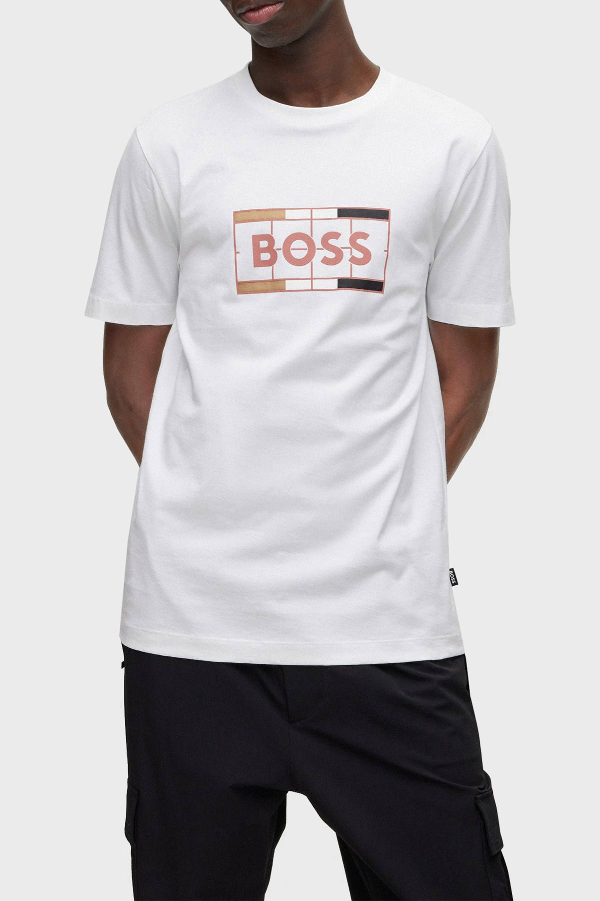BOSS  Erkek Yuvarlak Yaka Kısa Kollu Logolu Beyaz T-Shirt 50486210H-100