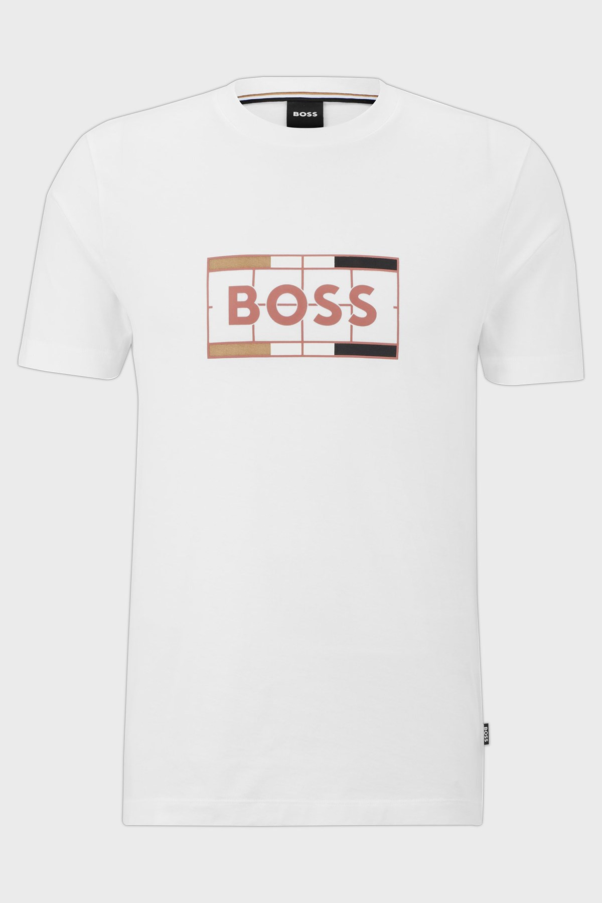 BOSS  Erkek Yuvarlak Yaka Kısa Kollu Logolu Beyaz T-Shirt 50486210H-100