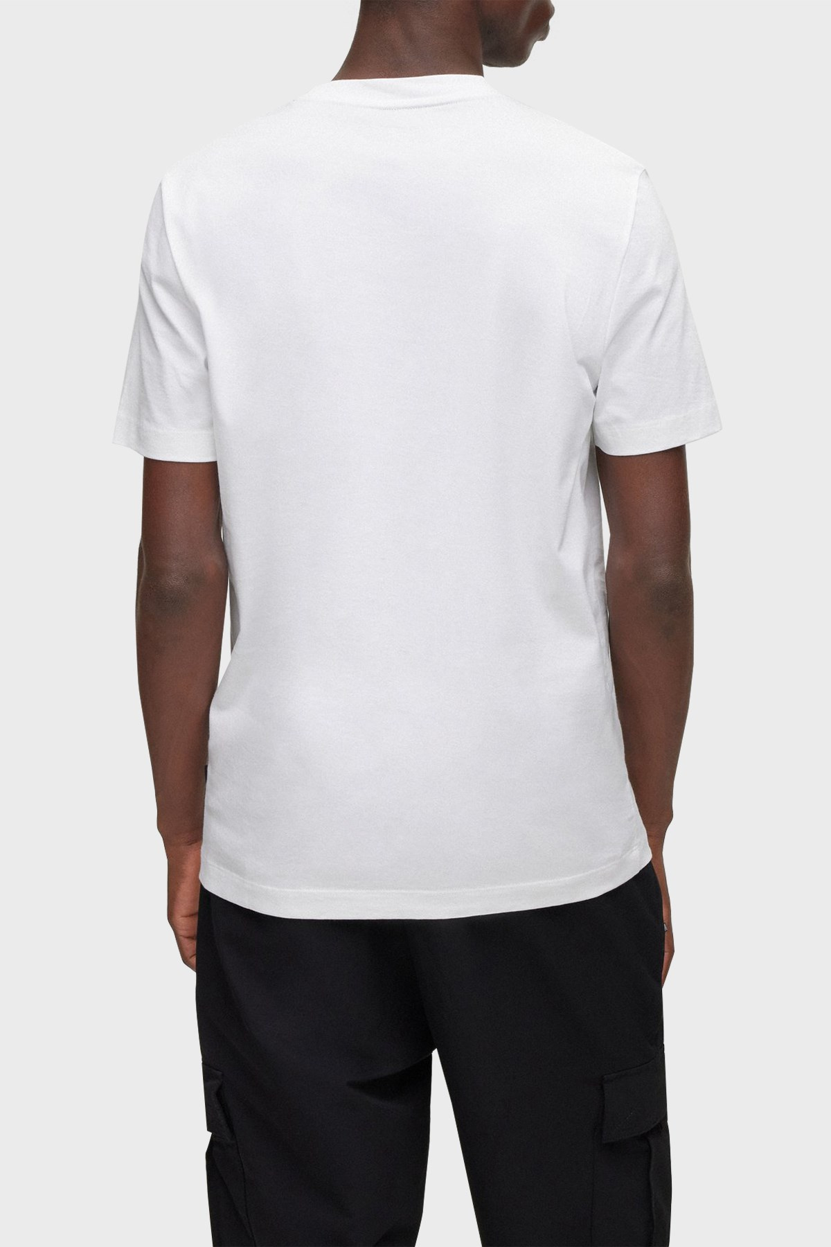 BOSS  Erkek Yuvarlak Yaka Kısa Kollu Logolu Beyaz T-Shirt 50486210H-100