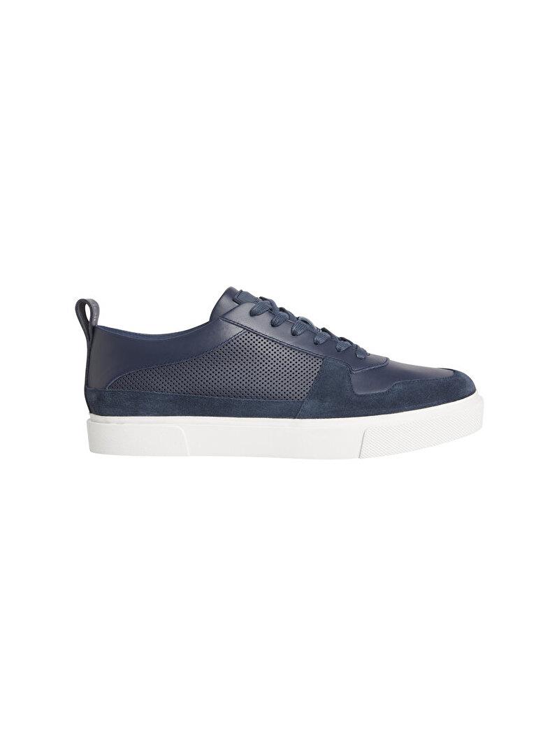 Calvin Klein Calvin Kleın Erkek Bağcıklı Marka Logolu Spor Stil Mavi Sneaker HM0HM00495-DW4