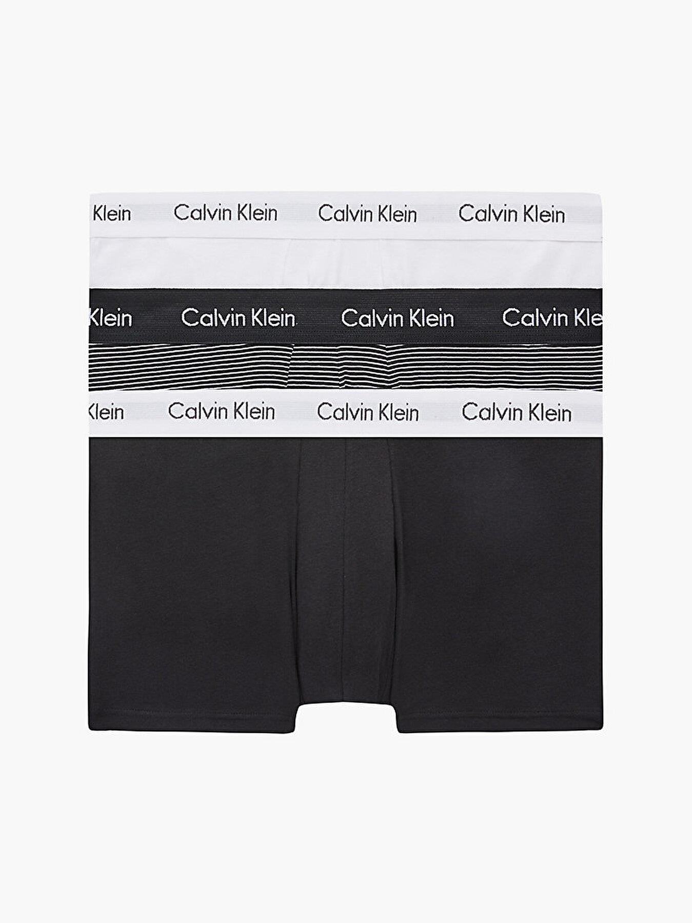 Calvin Klein Calvin Kleın Erkek Basic Calvin Klein İmzalı Bel Bantlı Siyah-Beyaz Külot 0000U2664G-IOT