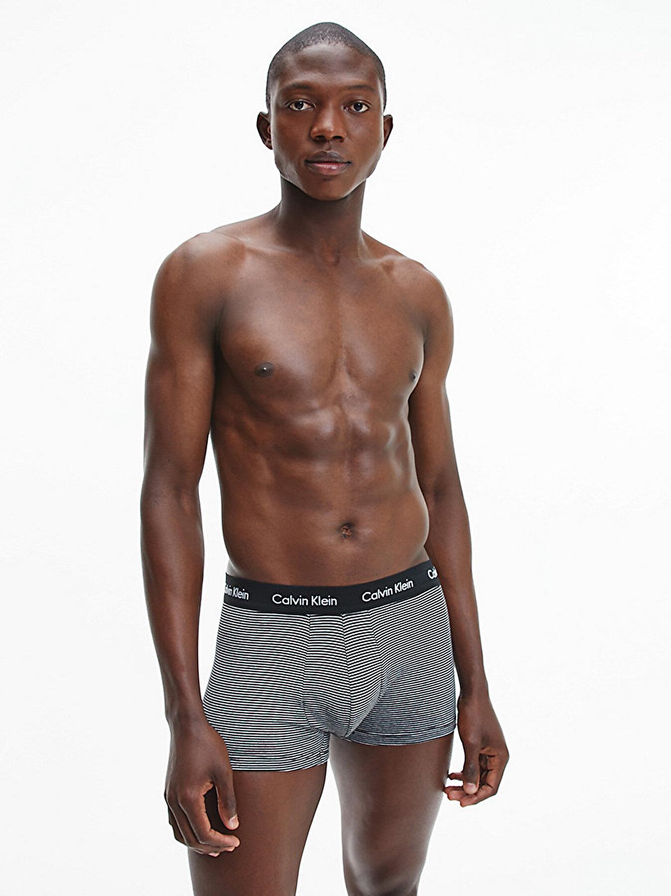 Calvin Klein Calvin Kleın Erkek Basic Calvin Klein İmzalı Bel Bantlı Siyah-Beyaz Külot 0000U2664G-IOT