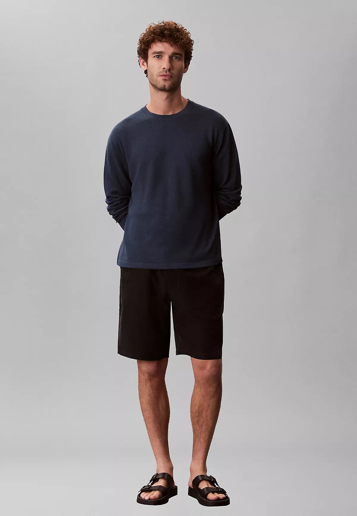 Calvin Klein Calvin Klein Erkek Beli Lastikli ve İp Bağlamalı Dikiş Detaylı Kısa Siyah Şort LV04LF614G-UB1