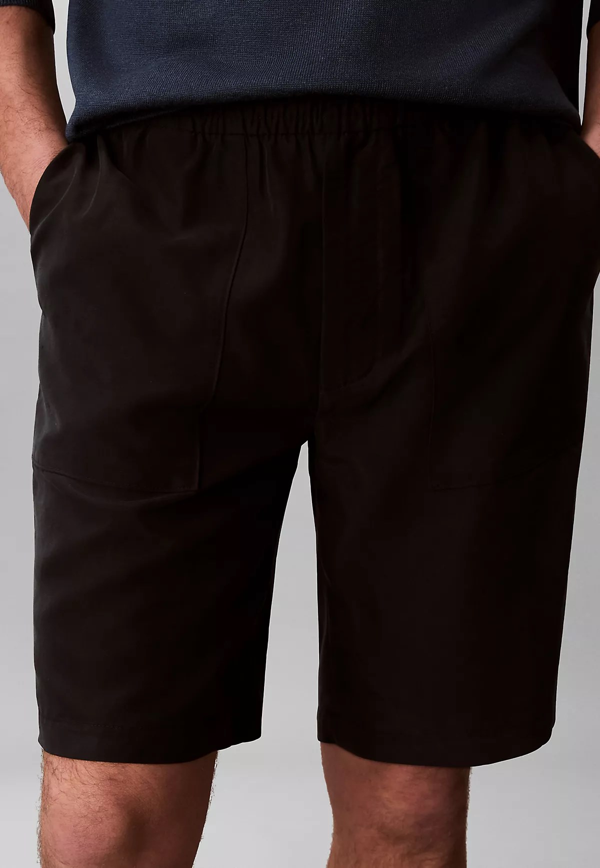 Calvin Klein Calvin Klein Erkek Beli Lastikli ve İp Bağlamalı Dikiş Detaylı Kısa Siyah Şort LV04LF614G-UB1