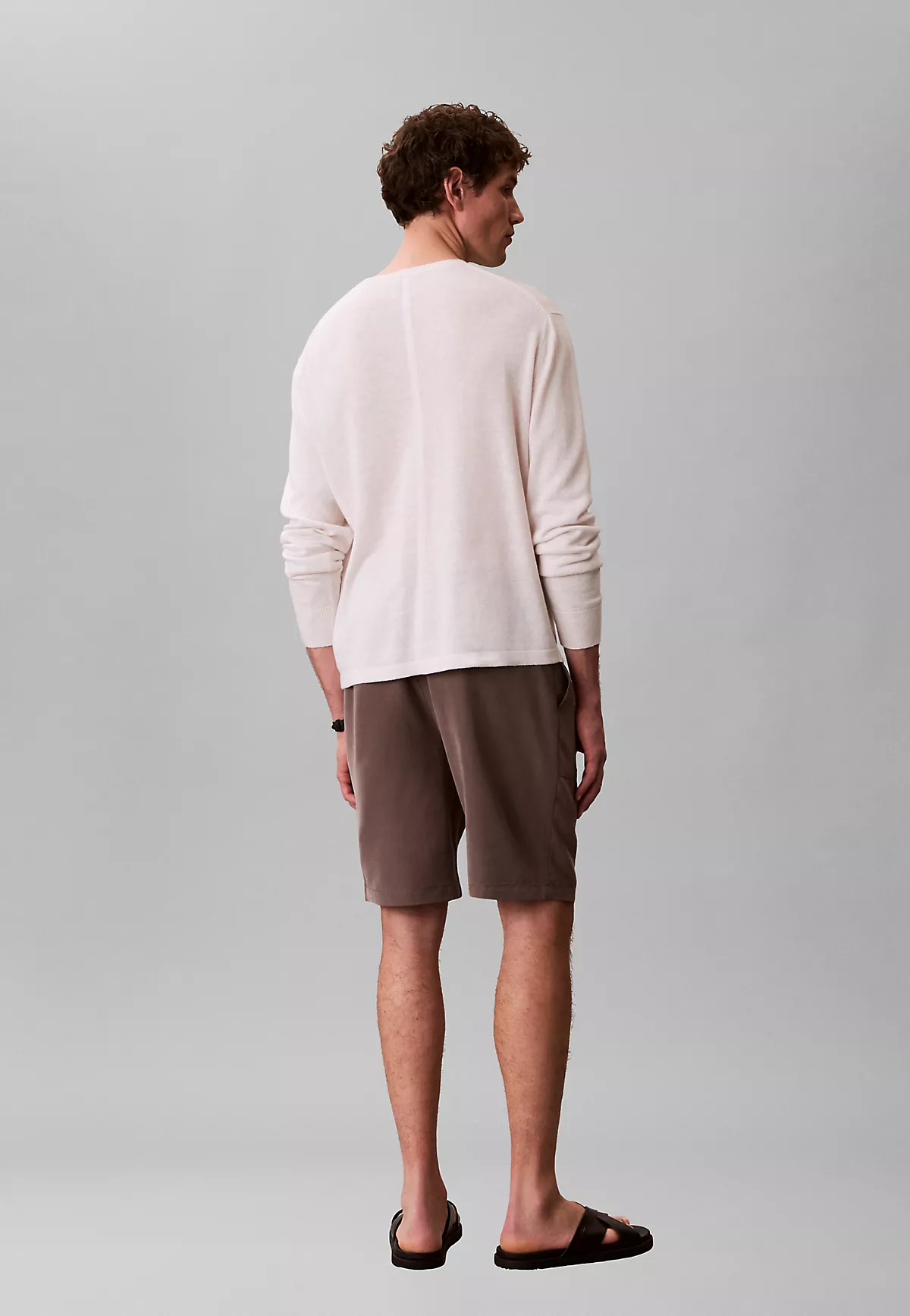 Calvin Klein Calvin Klein Erkek Beli LAstikli ve İp Bağlamalı Dikiş Detaylı Kısa Kahverengi Şort LV04LF614G-9O9