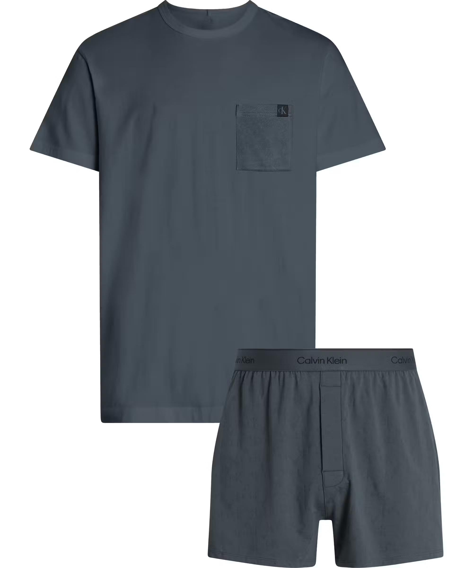 Calvin Klein Calvin Klein Erkek Beli Lastikli Kısa Boy Üzeri CK Desenli Gri İç Çamaşırı Takımı 000NM2662E-RG0
