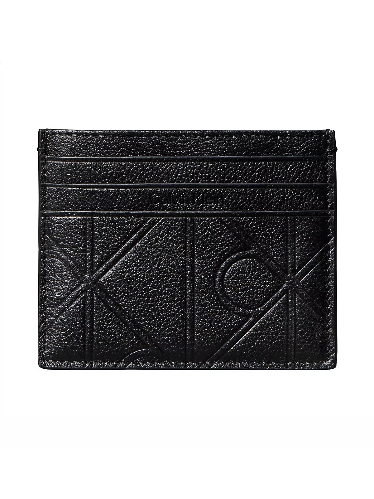 Calvin Klein Calvin Klein Erkek CK Kabartmalı Hakiki Deri Siyah Kartlık LV04D1174G-UB1
