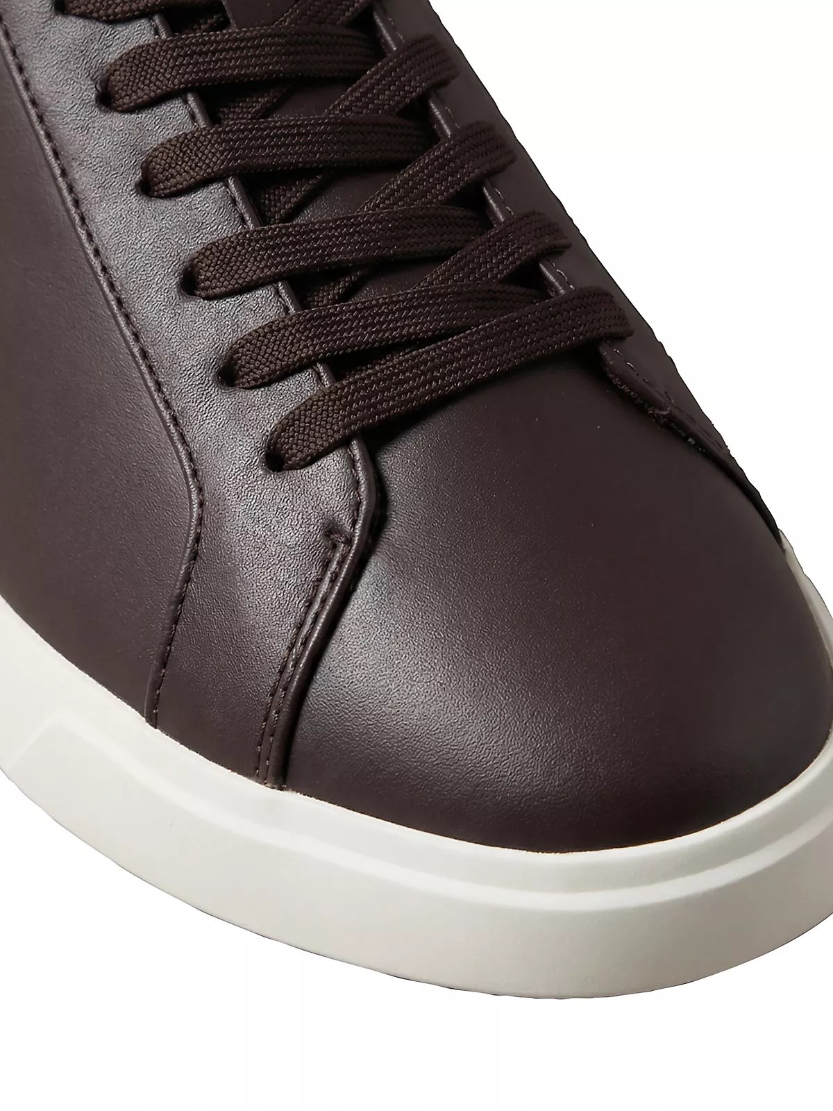 Calvin Klein Calvin Klein Erkek CK Logo Kabartmalı Düşük Bilekli Deri Kahverengi Sneaker HM0HM02123-0KU