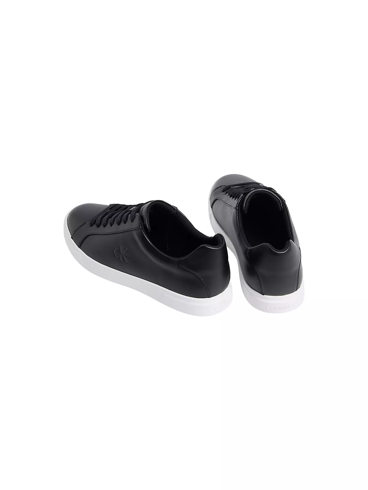 Calvin Klein Calvin Klein Erkek CK Logo Kabartmalı Düşük Bilekli Deri Siyah Sneaker HM0HM02123-BEH