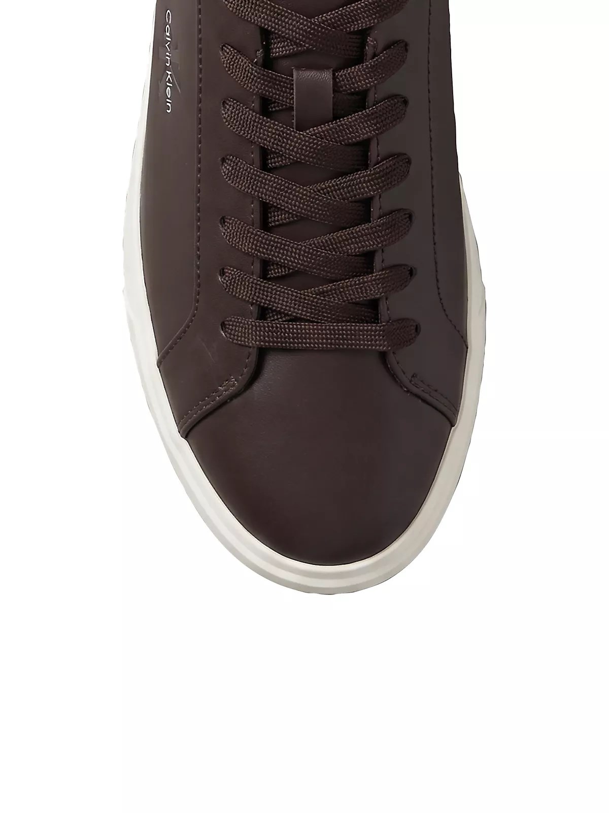 Calvin Klein Calvin Klein Erkek CK Logo Kabartmalı Düşük Bilekli Deri Kahverengi Sneaker HM0HM02123-0KU