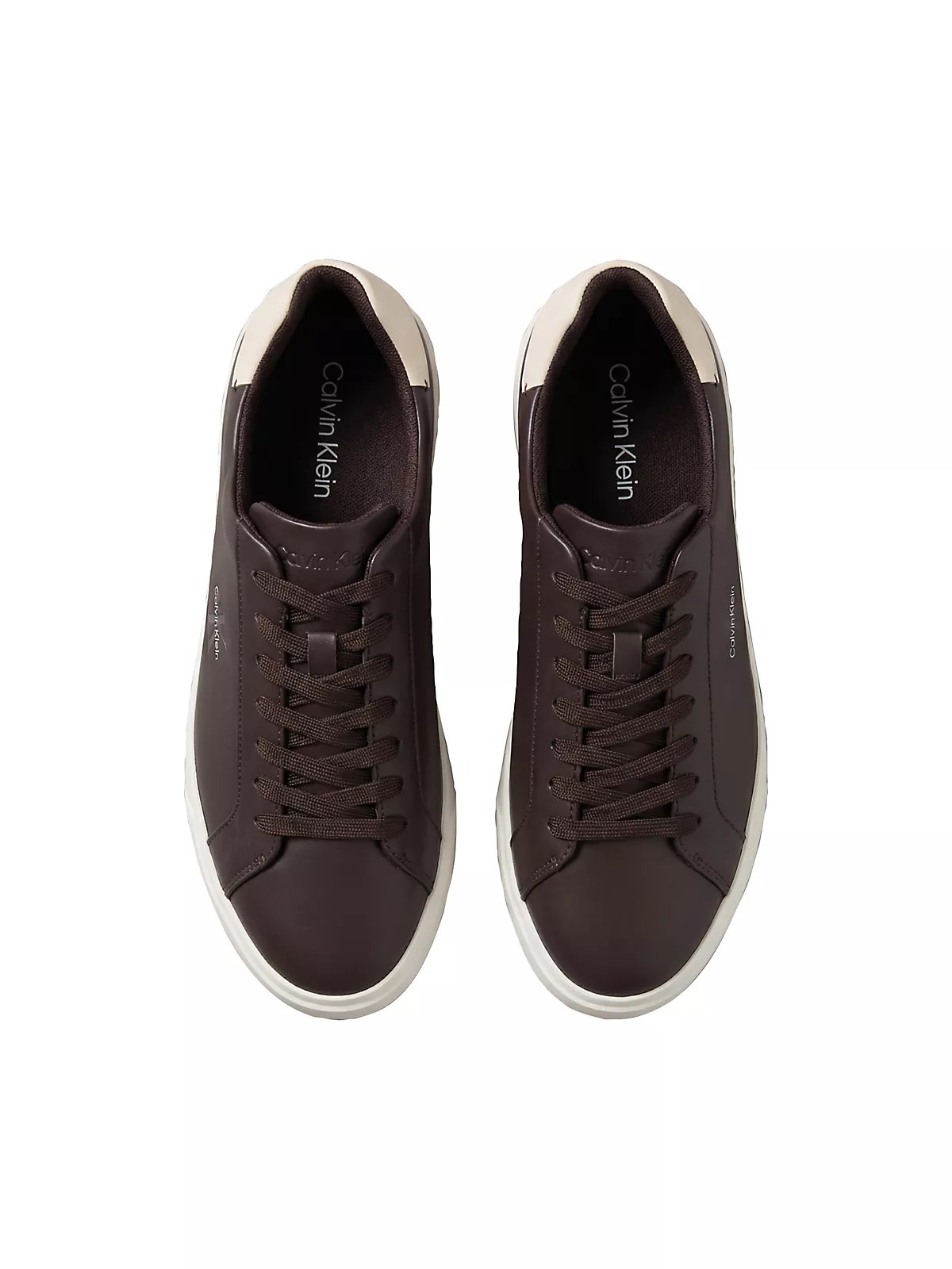 Calvin Klein Calvin Klein Erkek CK Logo Kabartmalı Düşük Bilekli Deri Kahverengi Sneaker HM0HM02123-0KU