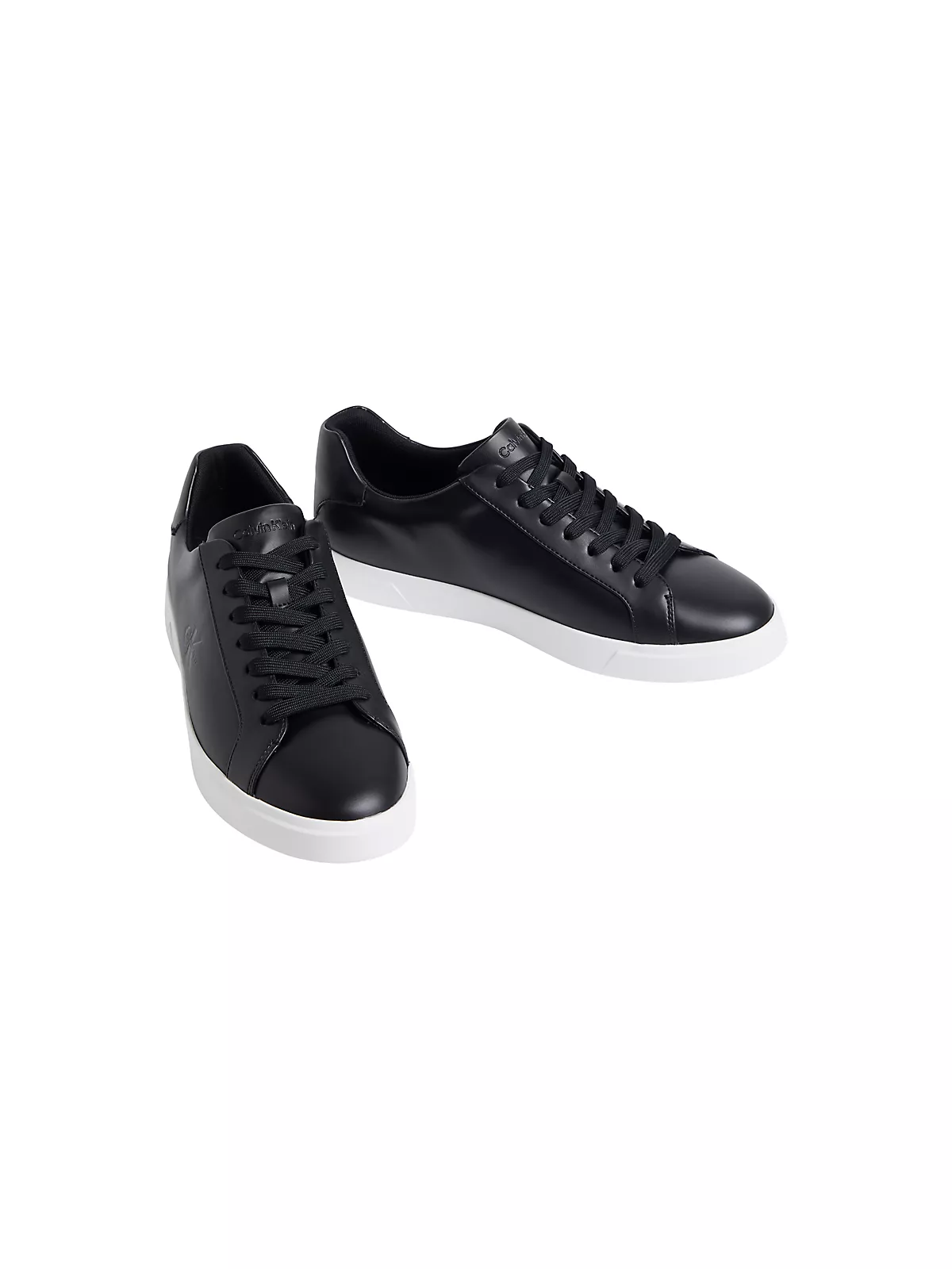 Calvin Klein Calvin Klein Erkek CK Logo Kabartmalı Düşük Bilekli Deri Siyah Sneaker HM0HM02123-BEH