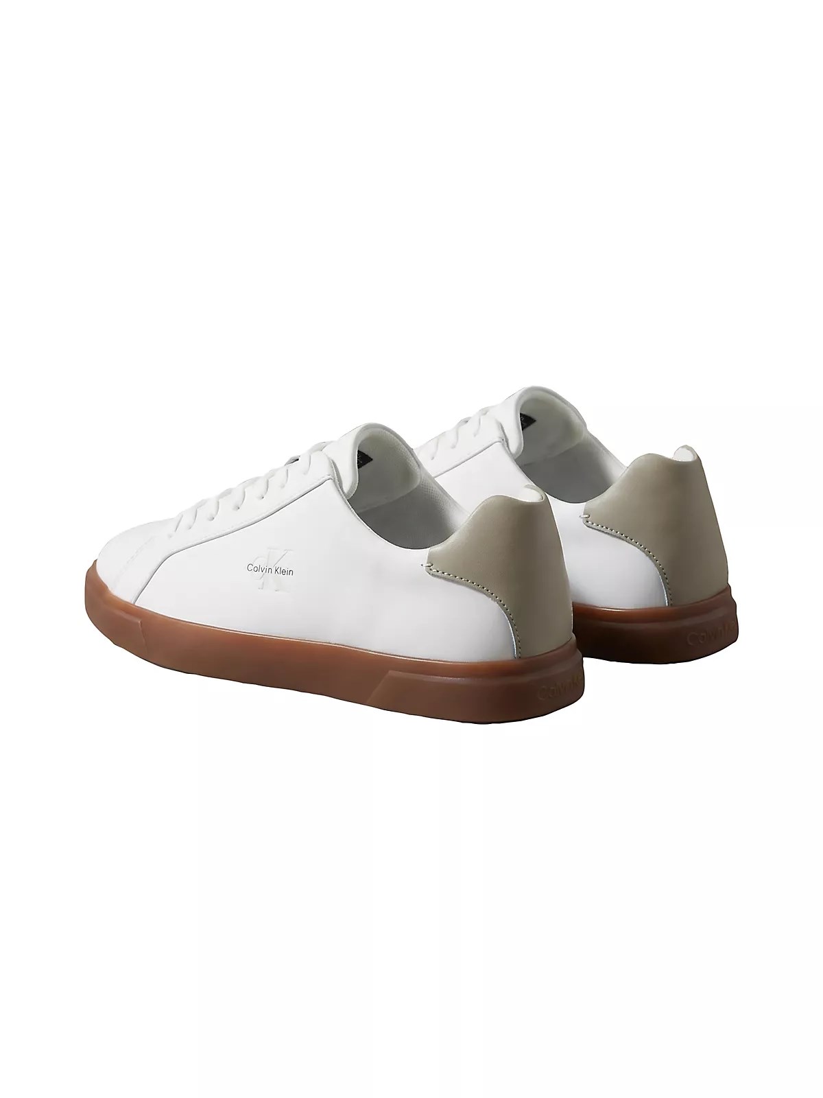 Calvin Klein Calvin Klein Erkek CK Logo Kabartmalı Düşük Bilekli Deri Beyaz Sneaker HM0HM02123-0LH