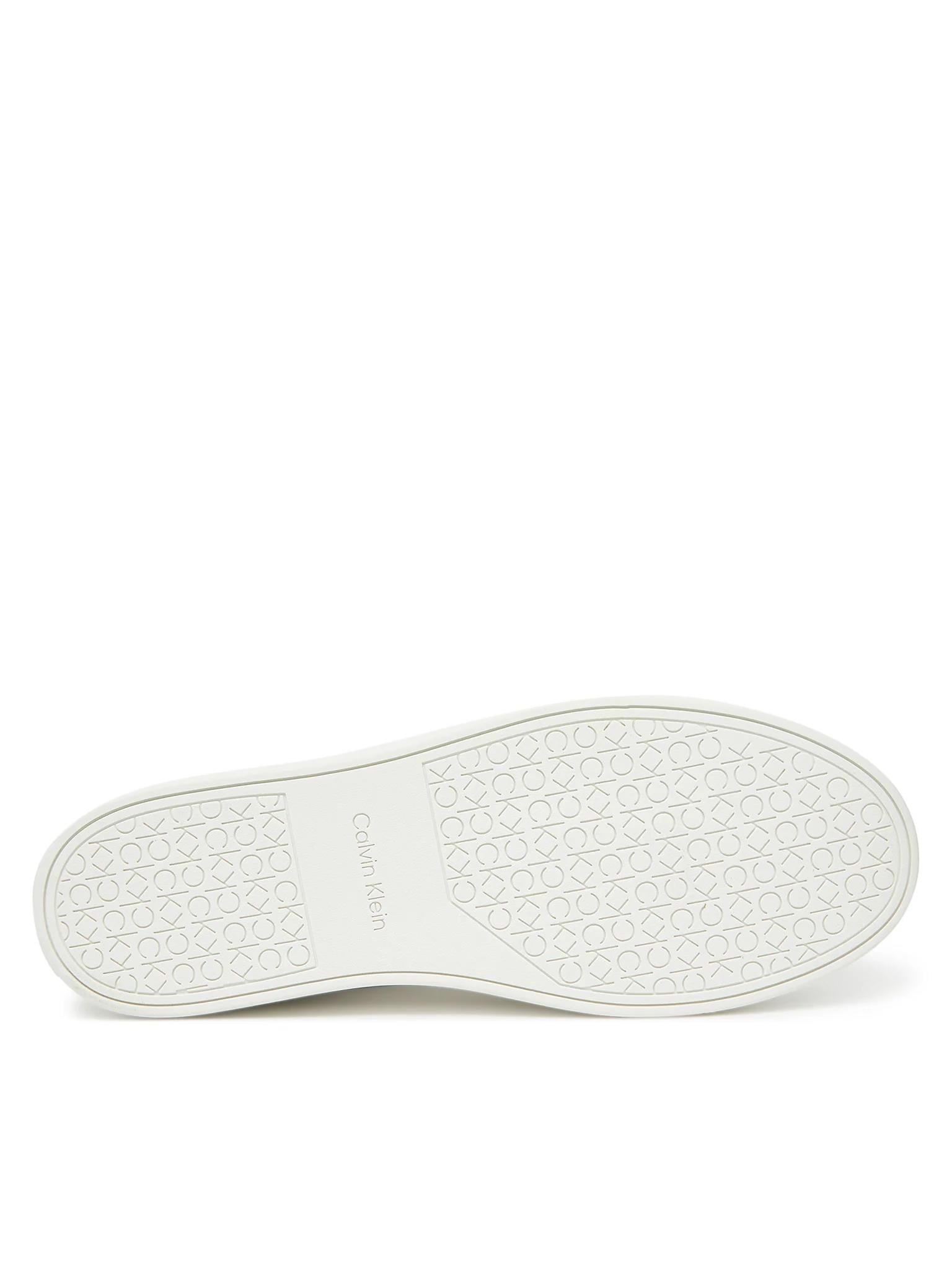 Calvin Klein Calvin Klein Erkek CK Monogram Logolu Düz Rahat Taban Düşük Bilekli Beyaz Sneaker HM0HM01899-0K4