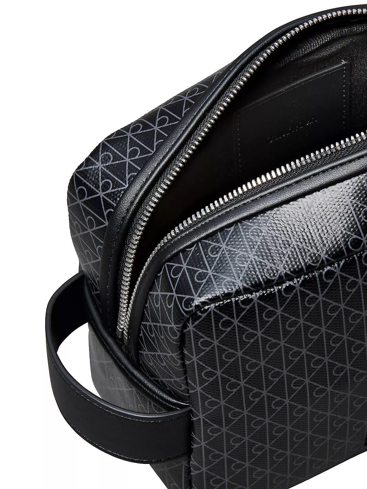 Calvin Klein Calvin Klein Erkek CK Monogram Logo Desenli Fermuarlı Siyah Çanta LV04D1082G-UB1