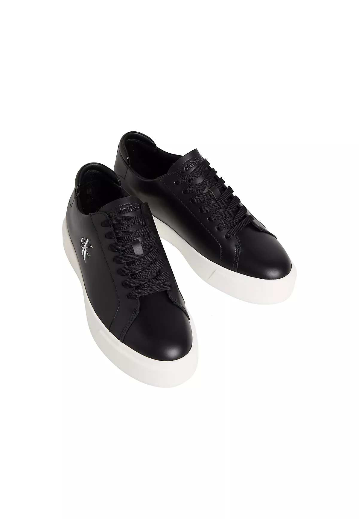 Calvin Klein Calvin Klein Erkek Deri Bağlamalı Rahat Taban CK Yazı Detay Siyah Sneaker YM0YM01460-BEH