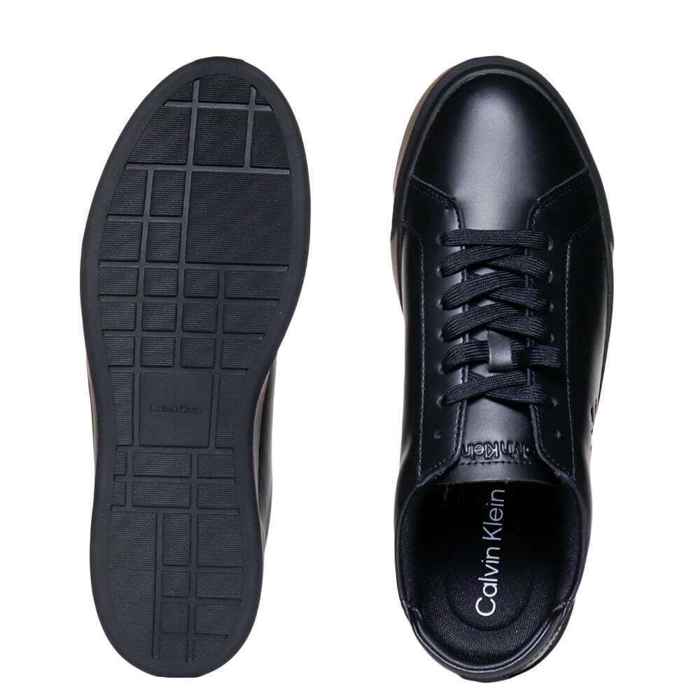 Calvin Klein Calvin Klein Erkek Deri Bağlamalı Rahat Taban CK Yazı Detay Siyah Sneaker YM0YM01460-0GJ