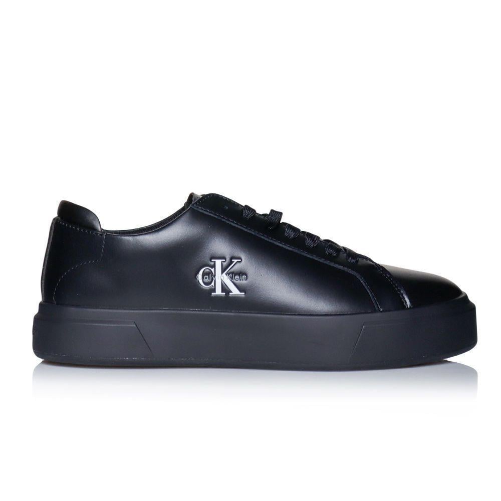 Calvin Klein Calvin Klein Erkek Deri Bağlamalı Rahat Taban CK Yazı Detay Siyah Sneaker YM0YM01460-0GJ