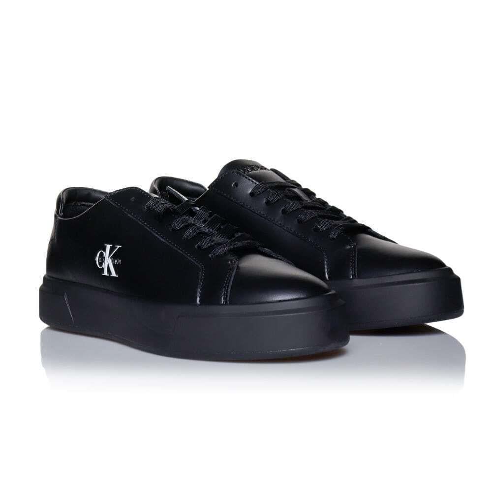 Calvin Klein Calvin Klein Erkek Deri Bağlamalı Rahat Taban CK Yazı Detay Siyah Sneaker YM0YM01460-0GJ