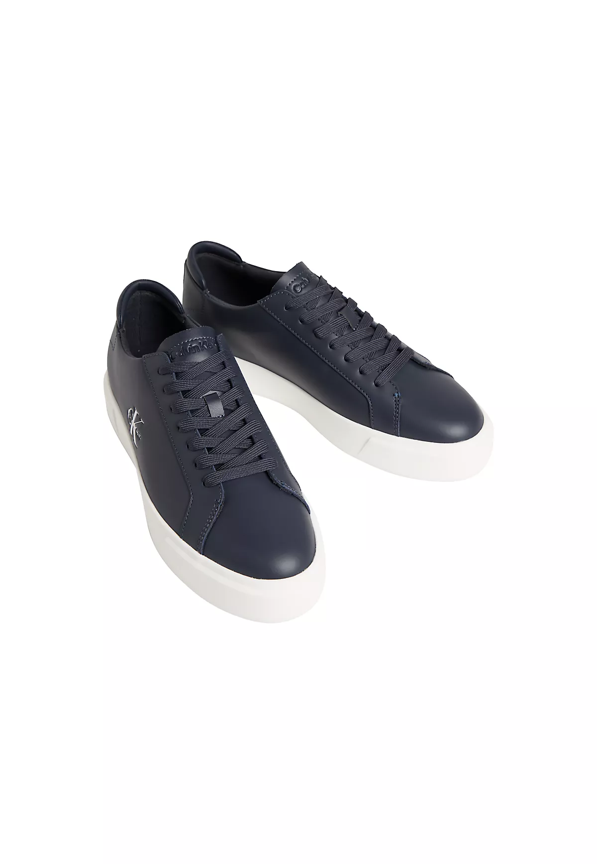 Calvin Klein Calvin Klein Erkek Deri Bağlamalı Rahat Taban CK Yazı Detay Lacivert Sneaker YM0YM01460-BAI