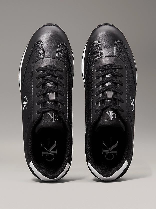 Calvin Klein Calvin Klein Erkek Deri Düşük Bilekli Pürüzsüz Yuvarlak Burunlu Rahat Taban Siyah Sneaker YM0YM01187-0GN