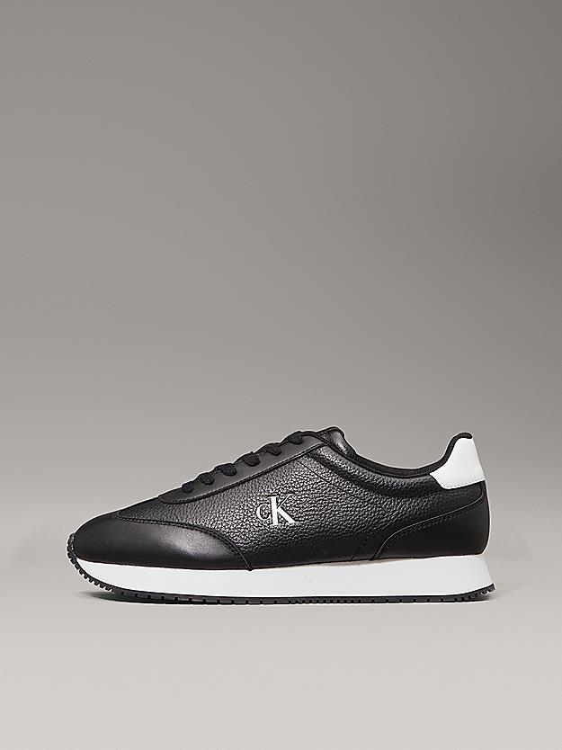Calvin Klein Calvin Klein Erkek Deri Düşük Bilekli Pürüzsüz Yuvarlak Burunlu Rahat Taban Siyah Sneaker YM0YM01187-0GN