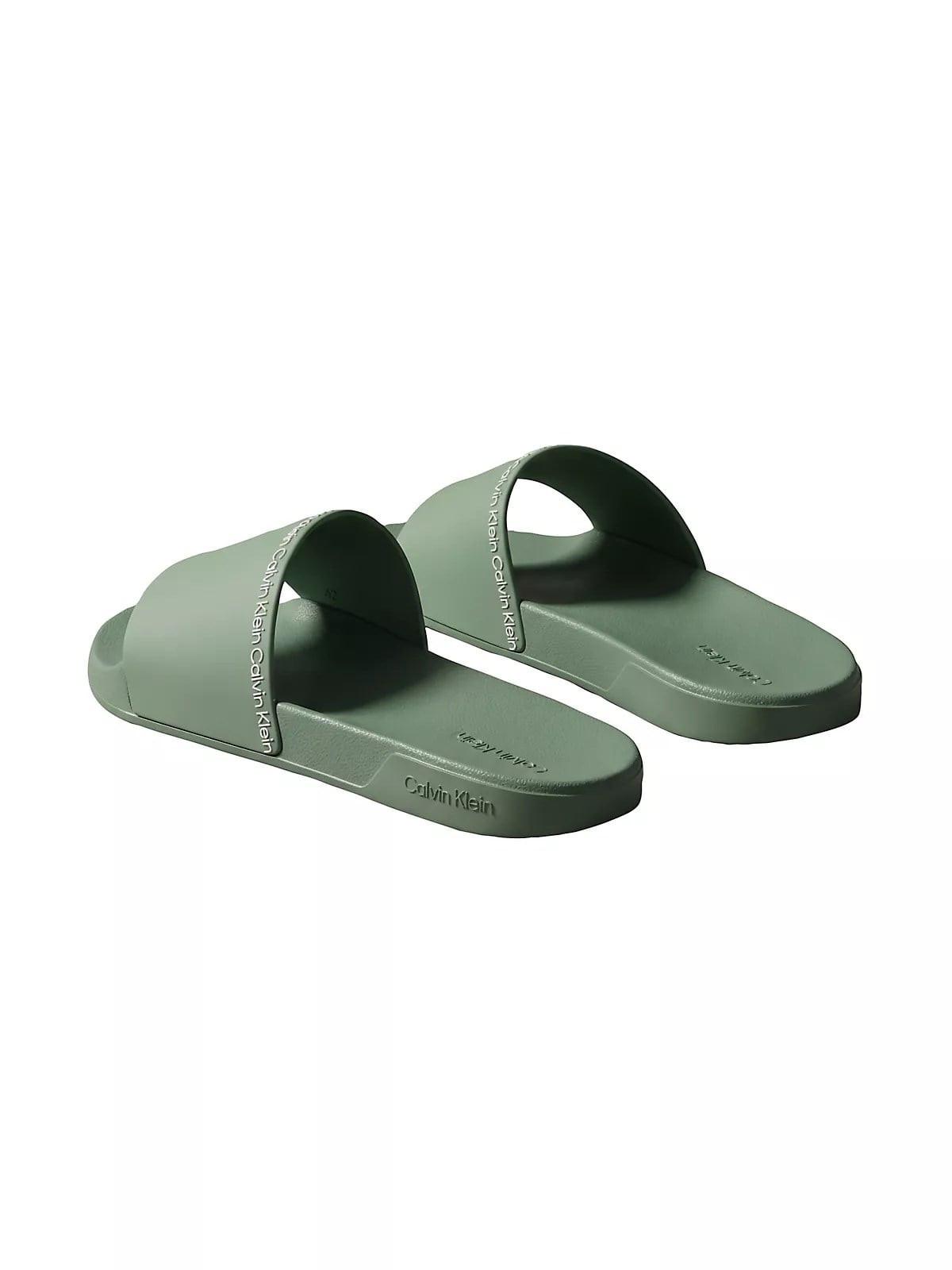 Calvin Klein Calvin Klein Erkek Deri Rahat Taban Günlük Kullanım Yeşil Terlik HM0HM02108-LKG