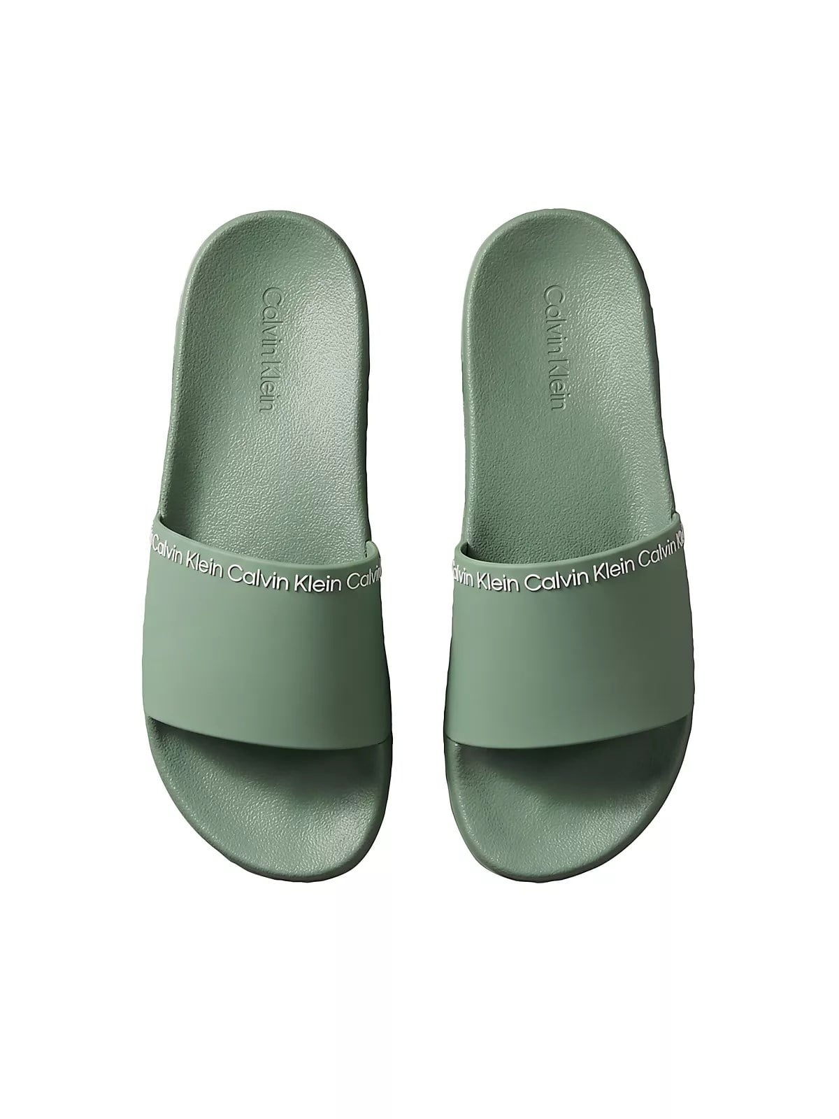Calvin Klein Calvin Klein Erkek Deri Rahat Taban Günlük Kullanım Yeşil Terlik HM0HM02108-LKG