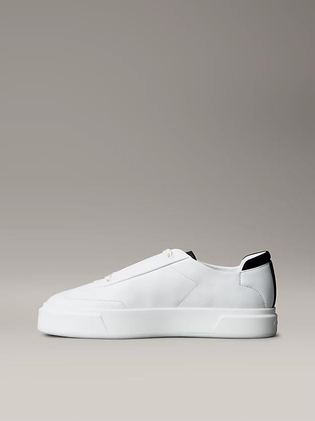 Calvin Klein Calvin Klein Erkek Düşük Bilekli Yüksek Taban Nefes Alabilen Üst Yüzeyli Deri Beyaz Sneaker YM0YM01354-0GM