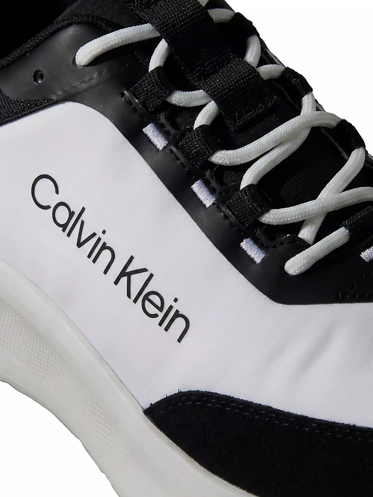 Calvin Klein Calvin Klein Erkek Düşük Bilekli Ortopedik Tabanlı CK Logo Detaylı Siyah-Beyaz Sneaker HM0HM02342-0GM
