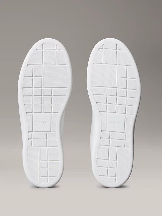 Calvin Klein Calvin Klein Erkek Düşük Bilekli Yüksek Taban Nefes Alabilen Üst Yüzeyli Deri Beyaz Sneaker YM0YM01354-0GM