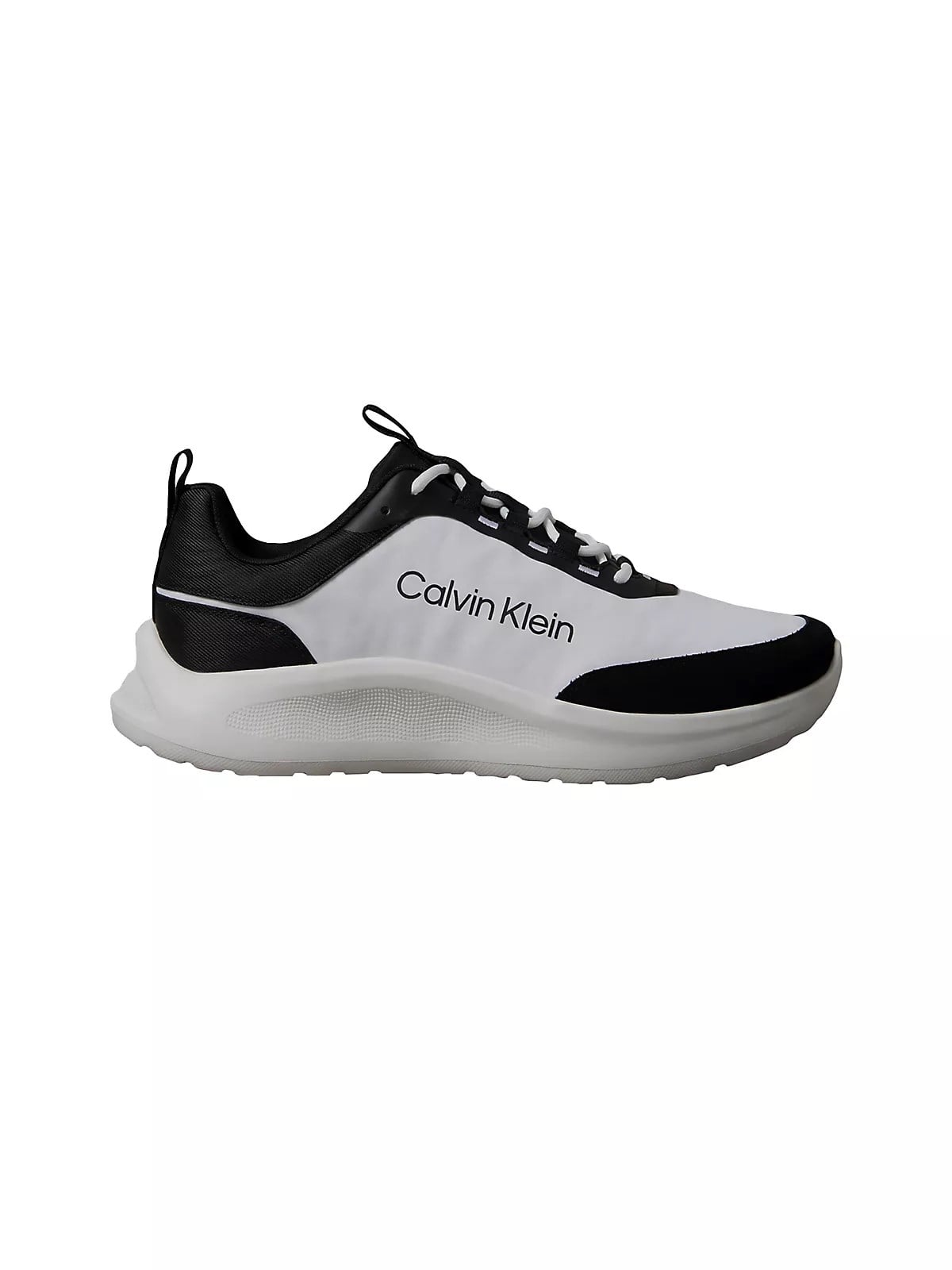 Calvin Klein Calvin Klein Erkek Düşük Bilekli Ortopedik Tabanlı CK Logo Detaylı Siyah-Beyaz Sneaker HM0HM02342-0GM