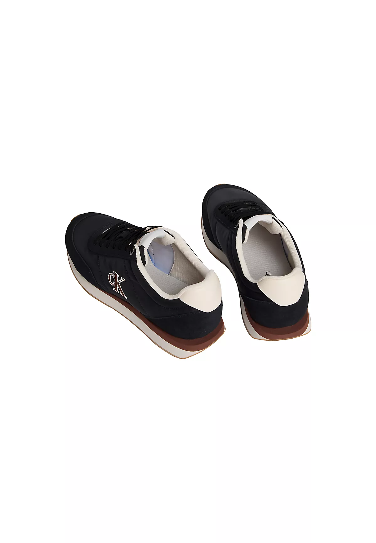 Calvin Klein Calvin Klein Erkek Düz Rahat Taban Bağlamalı CK Yazı Desenli Deri Siyah Sneaker YM0YM01361-0GW
