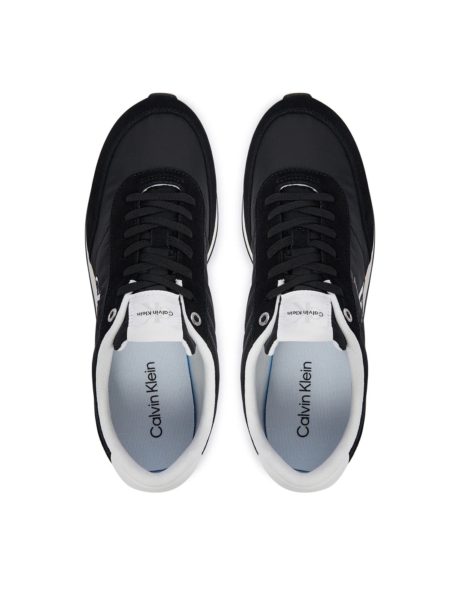 Calvin Klein Calvin Klein Erkek Düz Rahat Taban Bağlamalı CK Yazı Desenli Deri Siyah Sneaker YM0YM01361-0GM