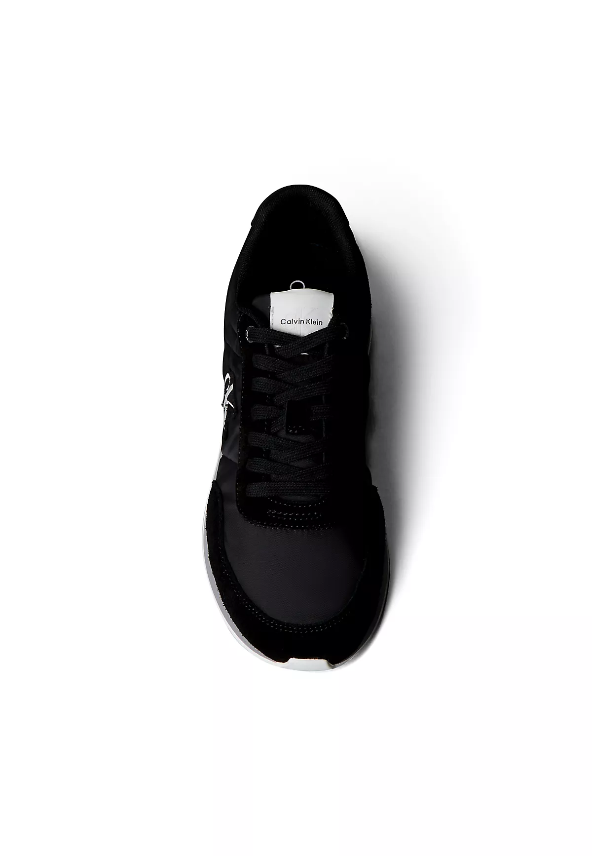 Calvin Klein Calvin Klein Erkek Düz Rahat Taban Bağlamalı CK Yazı Desenli Deri Siyah Sneaker YM0YM01361-01Q