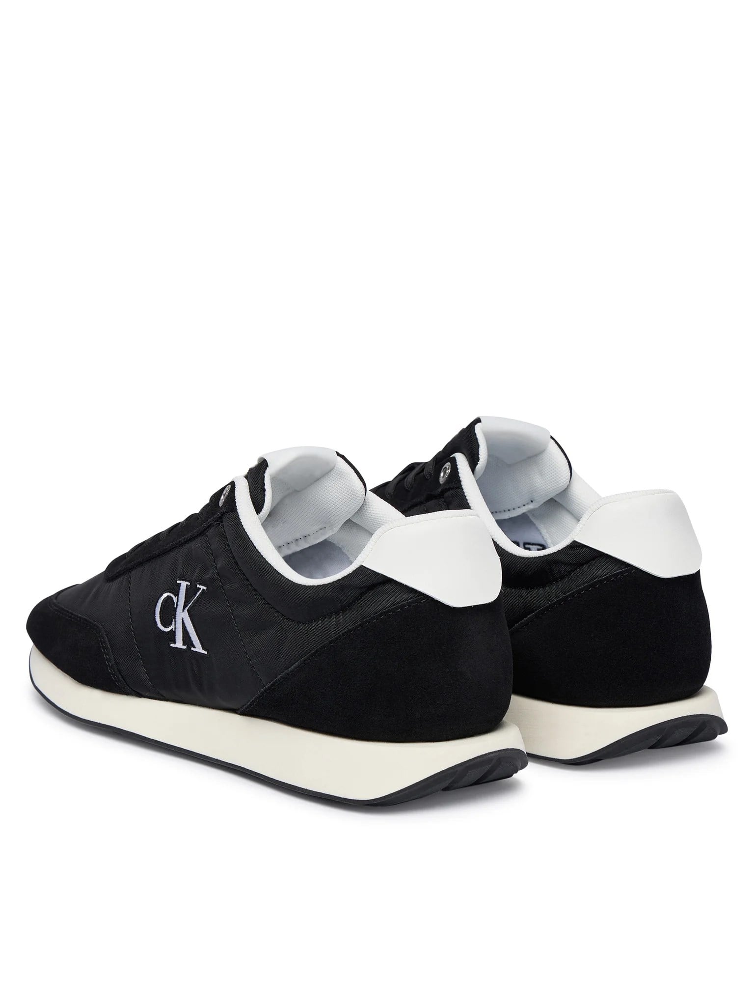 Calvin Klein Calvin Klein Erkek Düz Rahat Taban Bağlamalı CK Yazı Desenli Deri Siyah Sneaker YM0YM01361-0GM