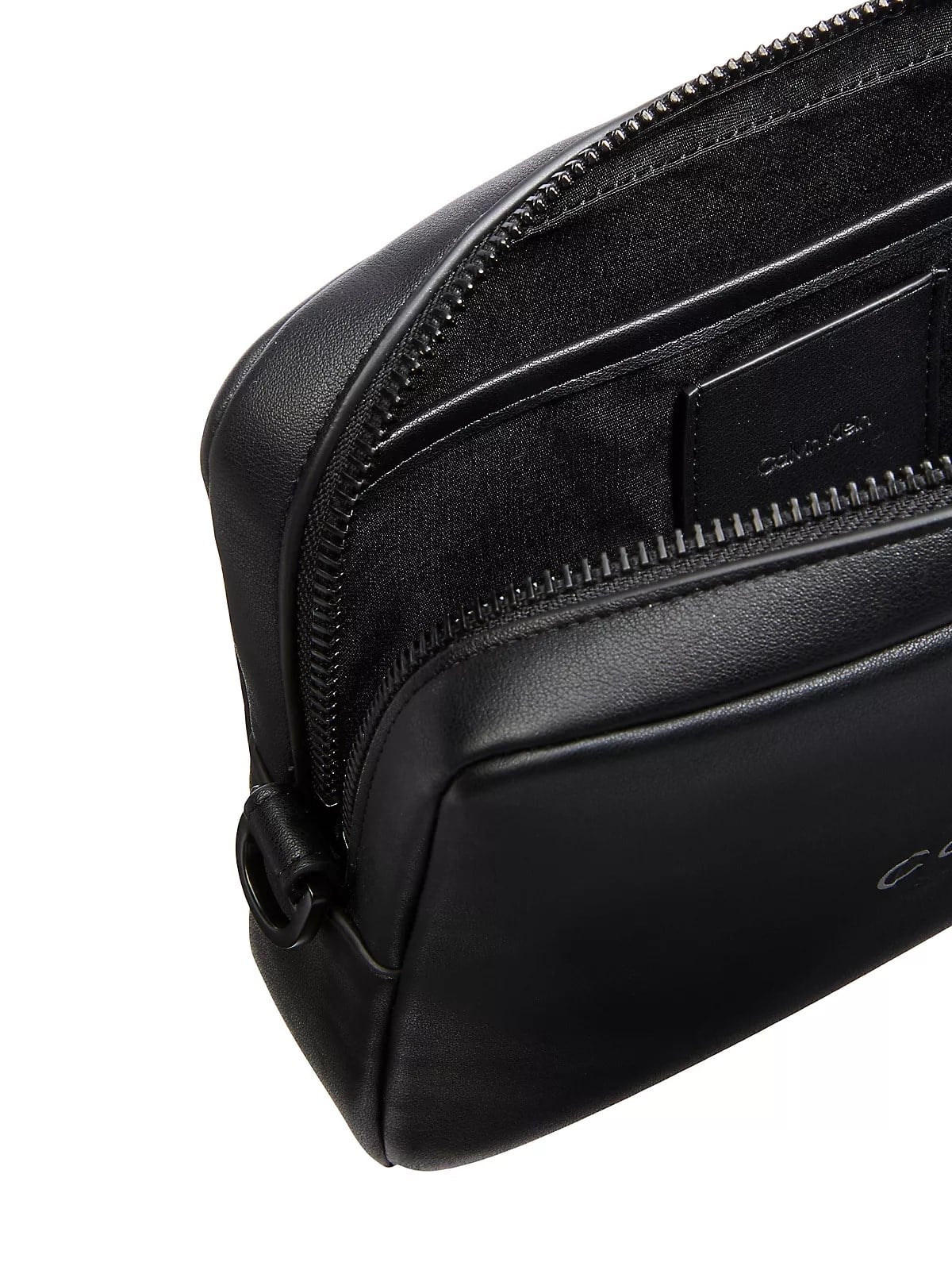 Calvin Klein Calvin Klein Erkek Fermuar Kapama Deri CK Desen İç Bölme Siyah Cüzdan LV04D1257G-UB1