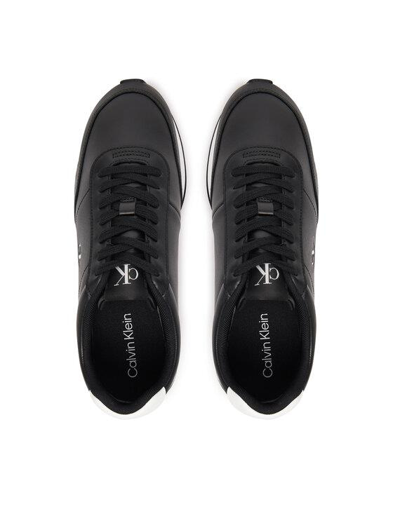 Calvin Klein Calvin Klein Erkek Kalın Rahat Taban Bağcıklı Deri Siyah Sneaker YM0YM01355-0GM