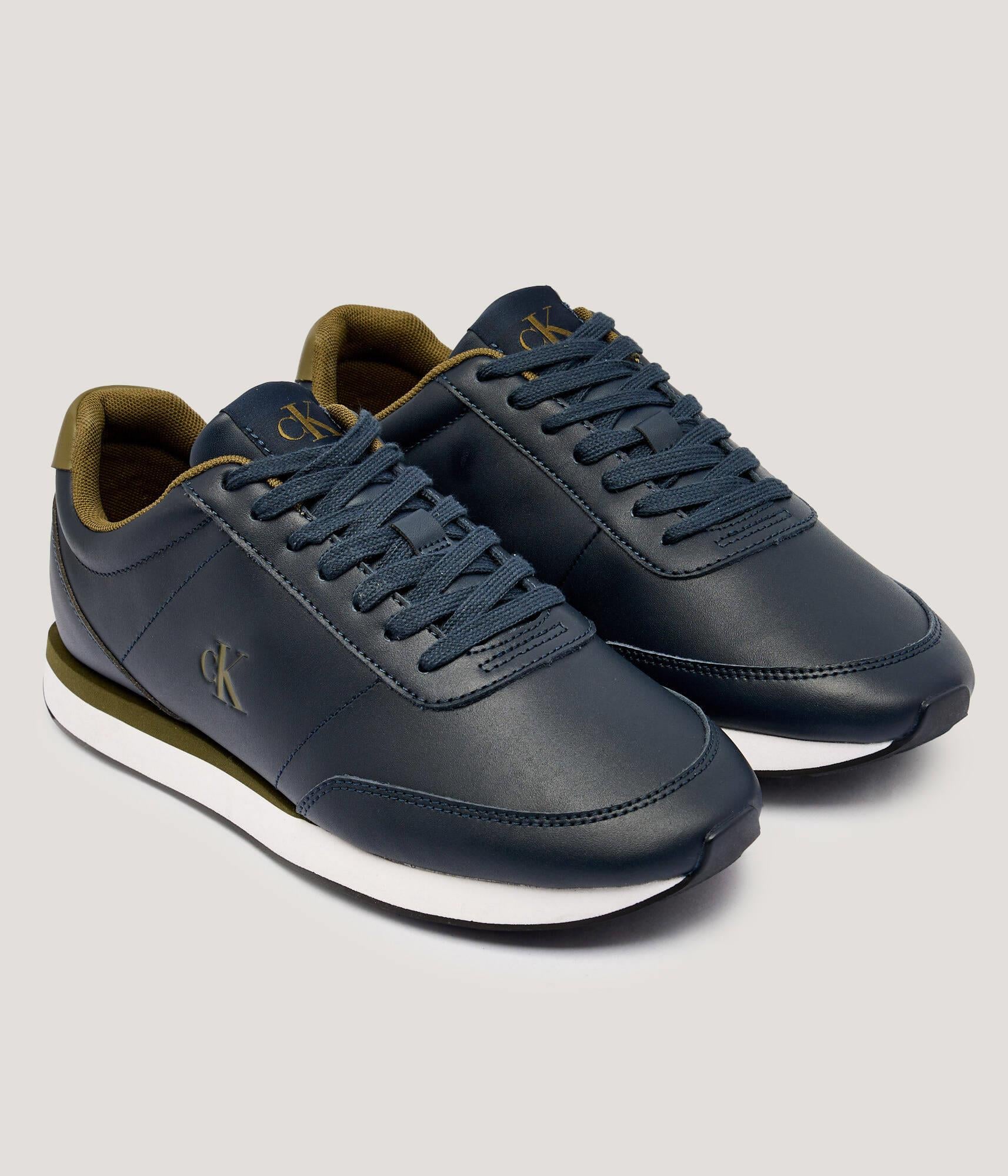 Calvin Klein Calvin Klein Erkek Kalın Rahat Taban Bağcıklı Deri Lacivert Sneaker YM0YM01355-0ZT