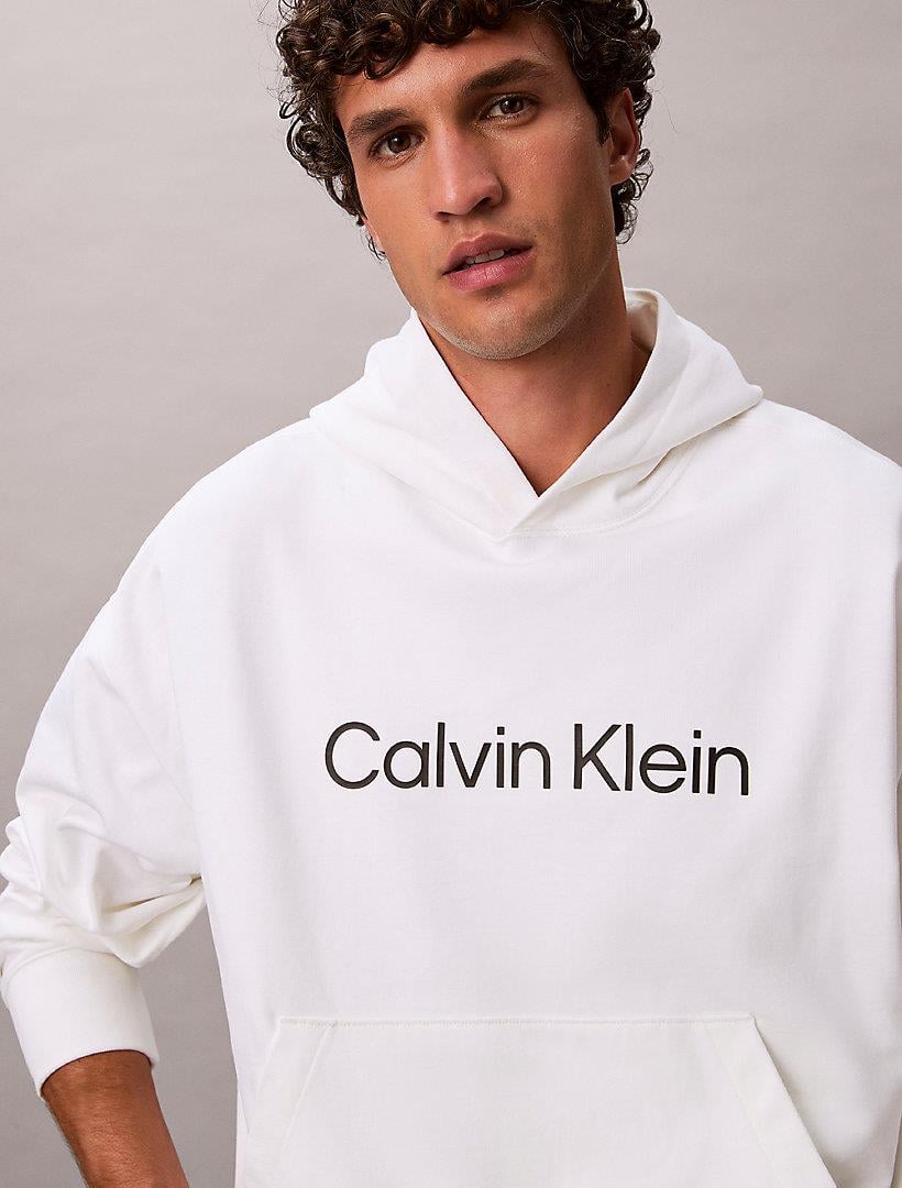 Calvin Klein Calvin Klein Erkek Kapşonlu Yaka Uzun Kol Pamuklu Regular Fit Beyaz Sweatshirt LV14LD229G-YAF