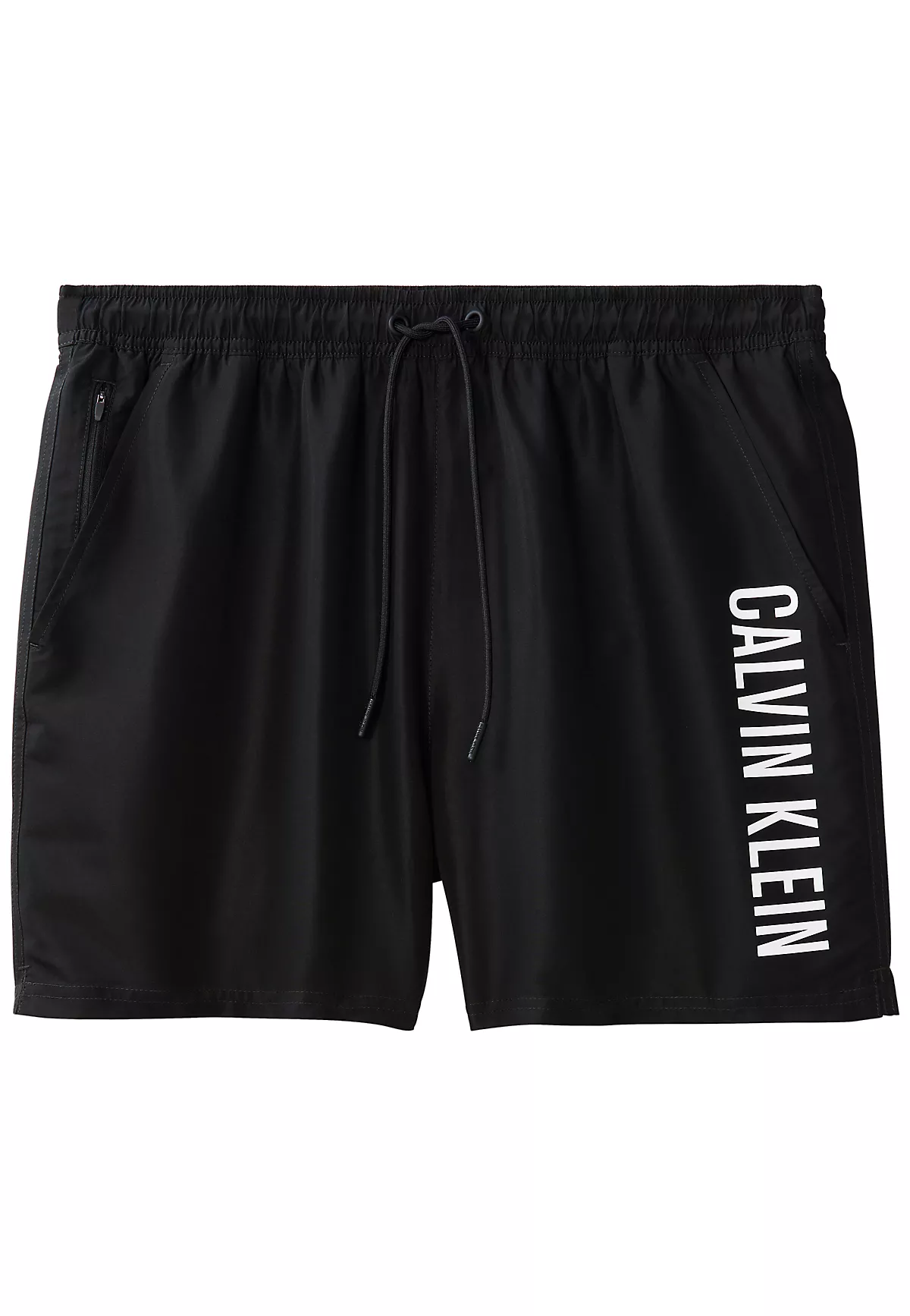 Calvin Klein Calvin Klein Erkek Logo Baskılı Hızlı Kuruyan Kumaş Beli Lastikli Siyah Deniz Şortu LV00N61047-UB1