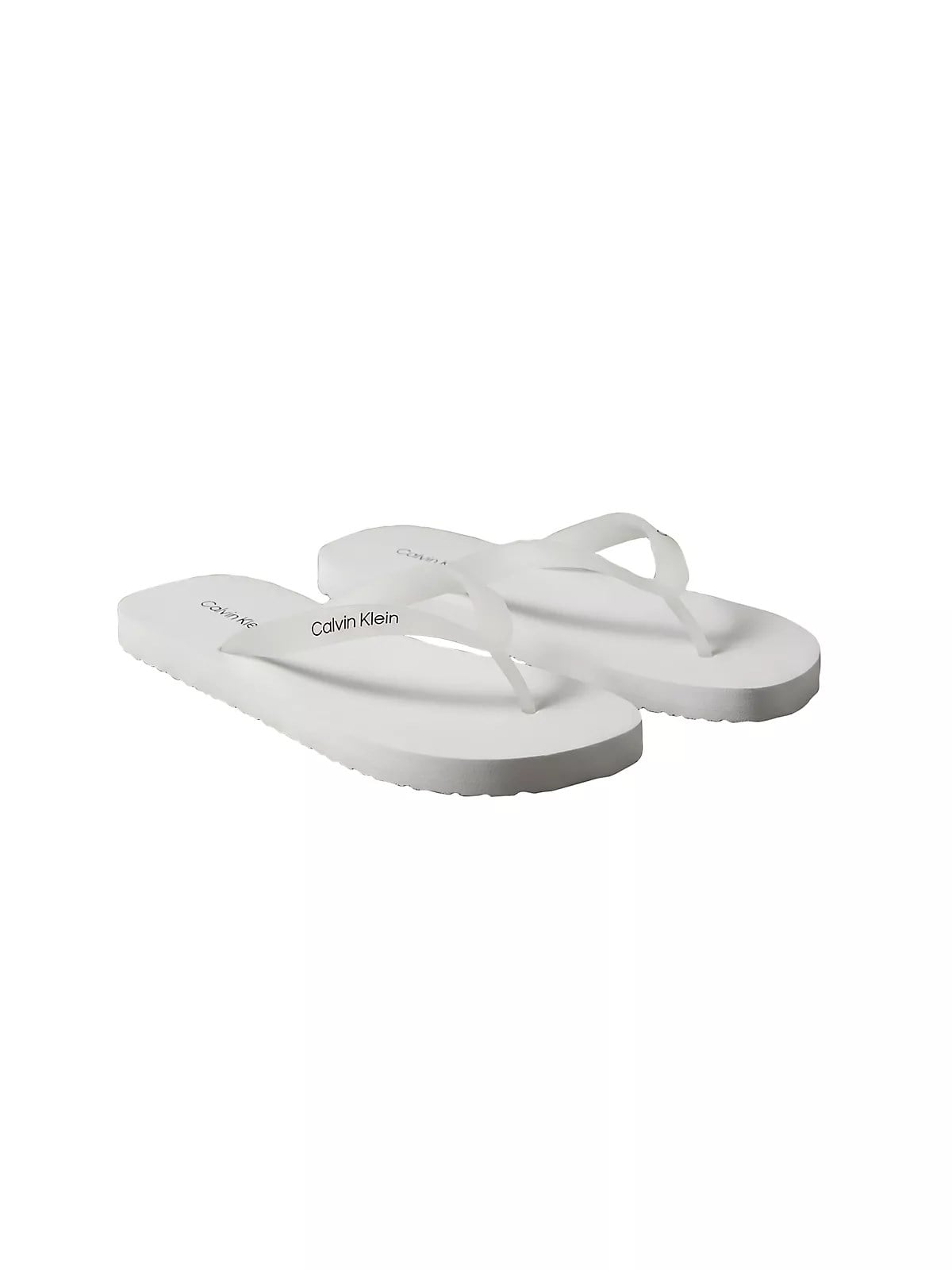Calvin Klein Calvin Klein Erkek Logo İmzalı Rahat Düz Tabanlı Parmak Arası Beyaz Terlik HM0HM02105-YBR