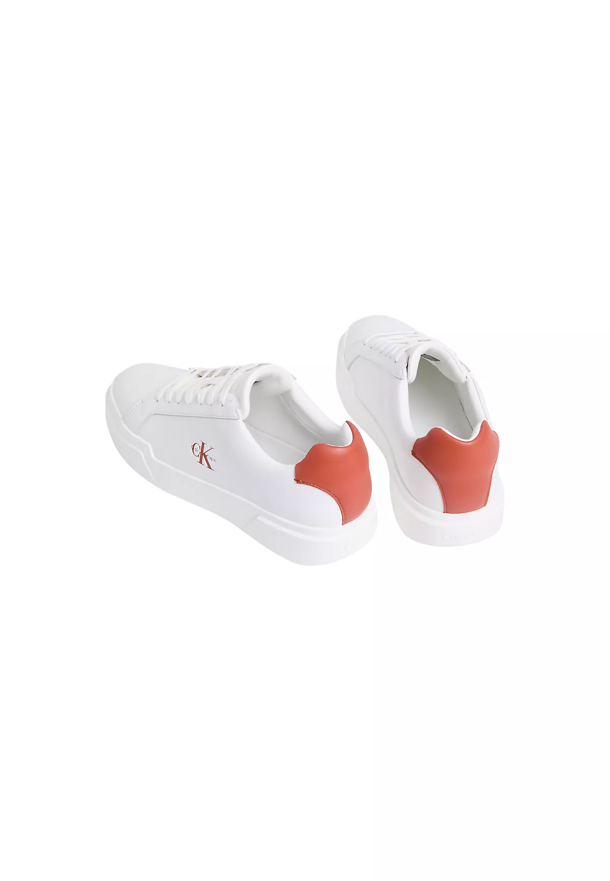 Calvin Klein Calvin Klein Erkek Logo Kabartmalı Düşük Bilekli %100 Deri Beyaz Sneaker YM0YM01344-0LG